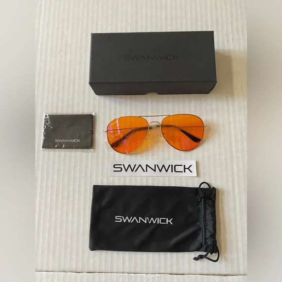 Swanwick Large Aviator Glasses Night Blue Light Blocking - Picture 6 of 16